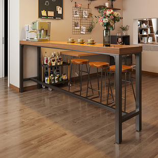 Bar Table, Home Balcony, Leisure Small Bar, Wall-Mounted Long Narrow Table, Milk Tea Shop, Simple Table and Chair Combination, High Table