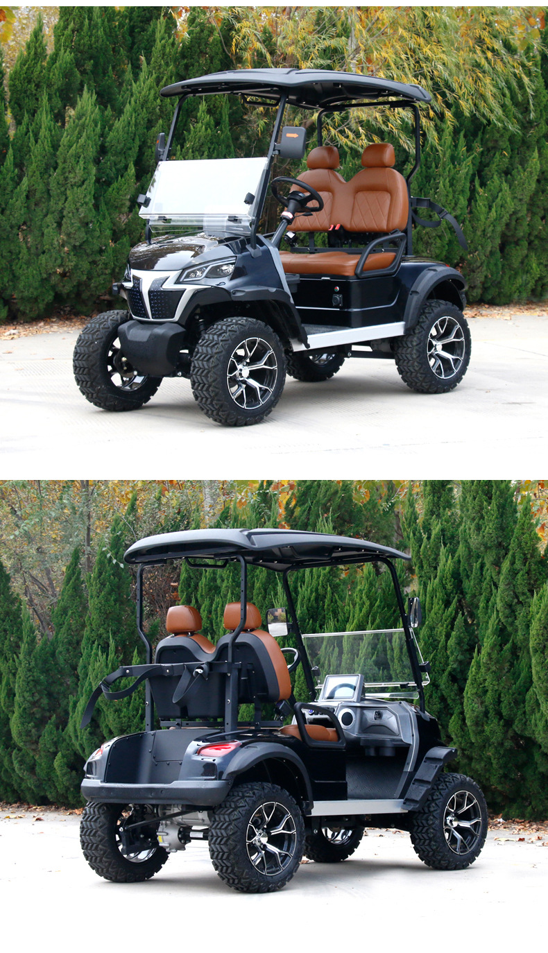 2-Seater Electric Golf Cart, Tourist Attraction Vehicle, Export Model, Resort Golf Course Electric Sightseeing Vehicle