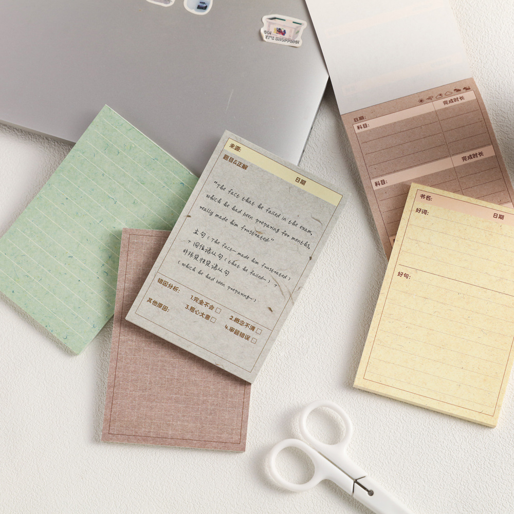 Libro de notas simple A7 Los estudiantes usan papel de etiqueta no pegajoso para disparar palabras en papel Libro de preguntas incorrecto de matemáticas en inglés