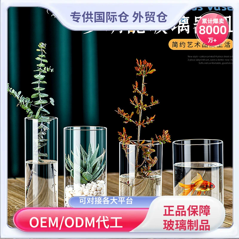 Прямые поставки с завода: высококачественные вазы из боросиликатного стекла для цветочных композиций, экологические бутылки для гидропоники (зеленый редис), оптовые продажи премиальных прозрачных стеклянных банок.