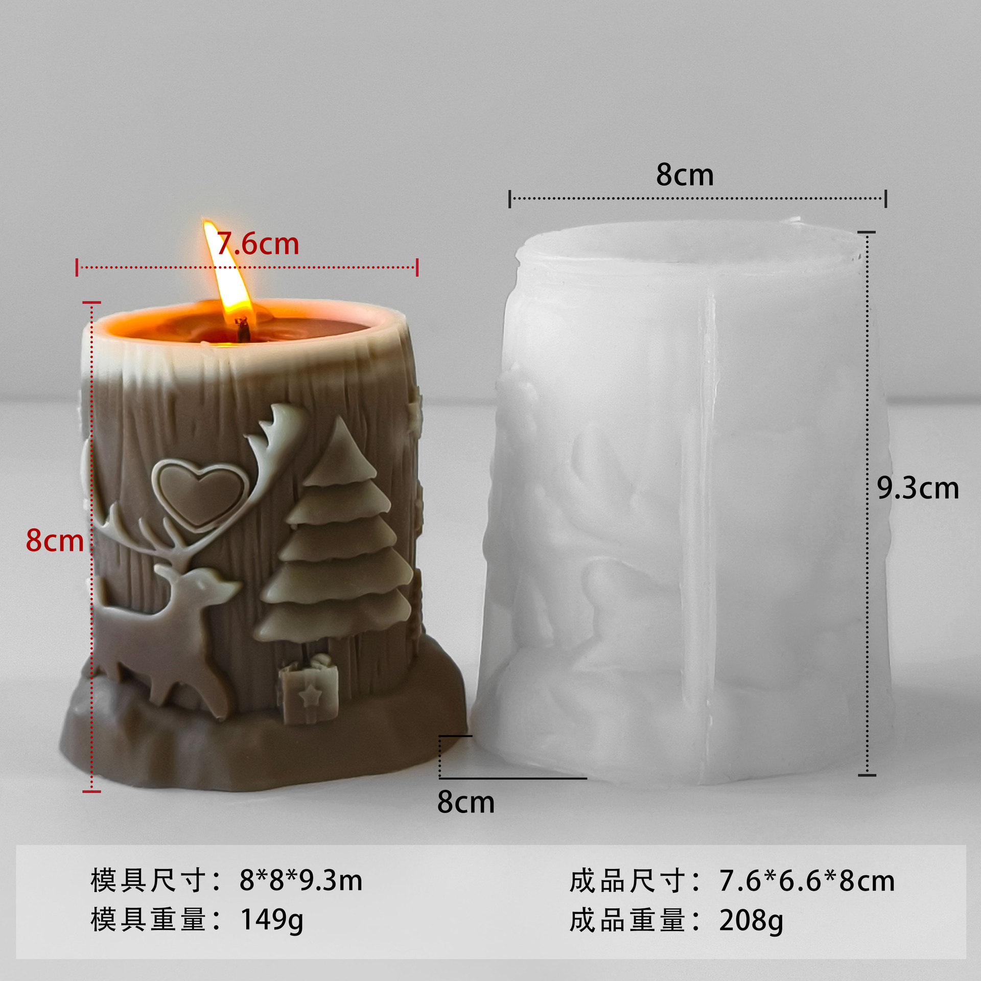 Jiahui Navidad Alce cilíndrico molde de bananas Decoración de Navidad DIY accesorios abrasivos