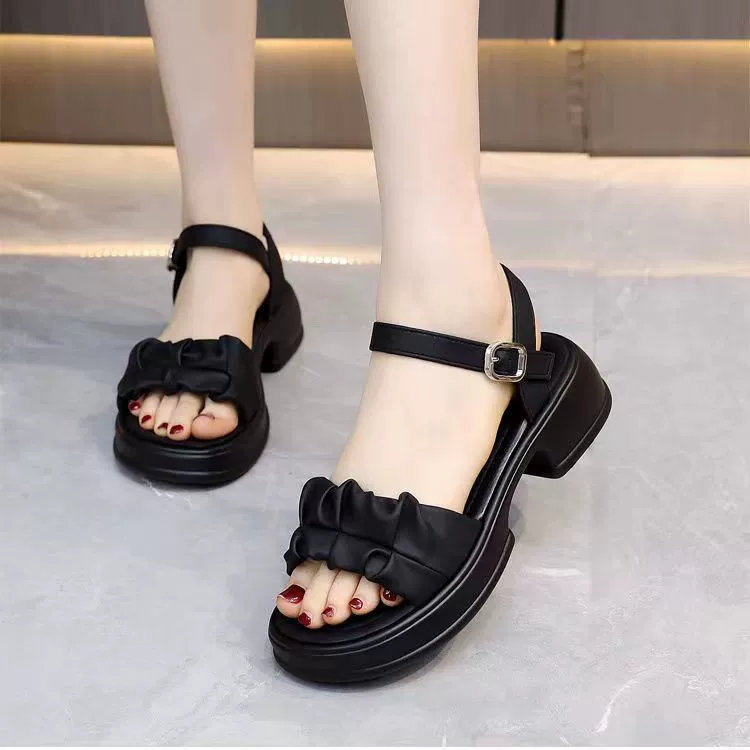  High sandals platform, universal beach footwear for leisure, for teenagers, 2025 years