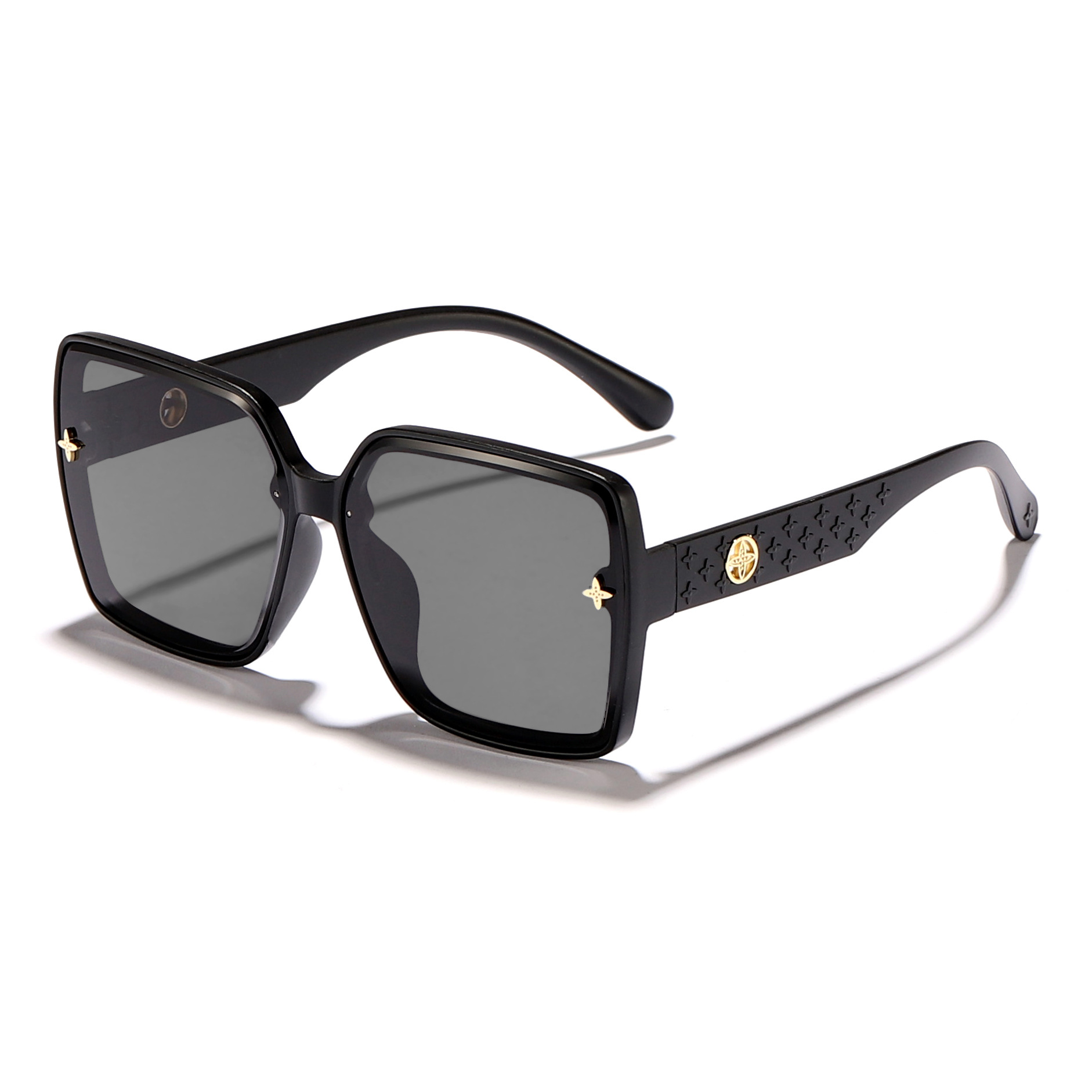 Nuevas gafas de sol de color degradado para mujer, marco generoso, patrón de pierna ancha, gafas de sol de alta gama simples, Douyin mismo estilo