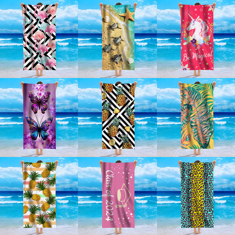Amazon Adult Oversized Microfiber Beach Towel Printed Towel Beach Bath Towel Summer Seaside Swimming Bath Towel