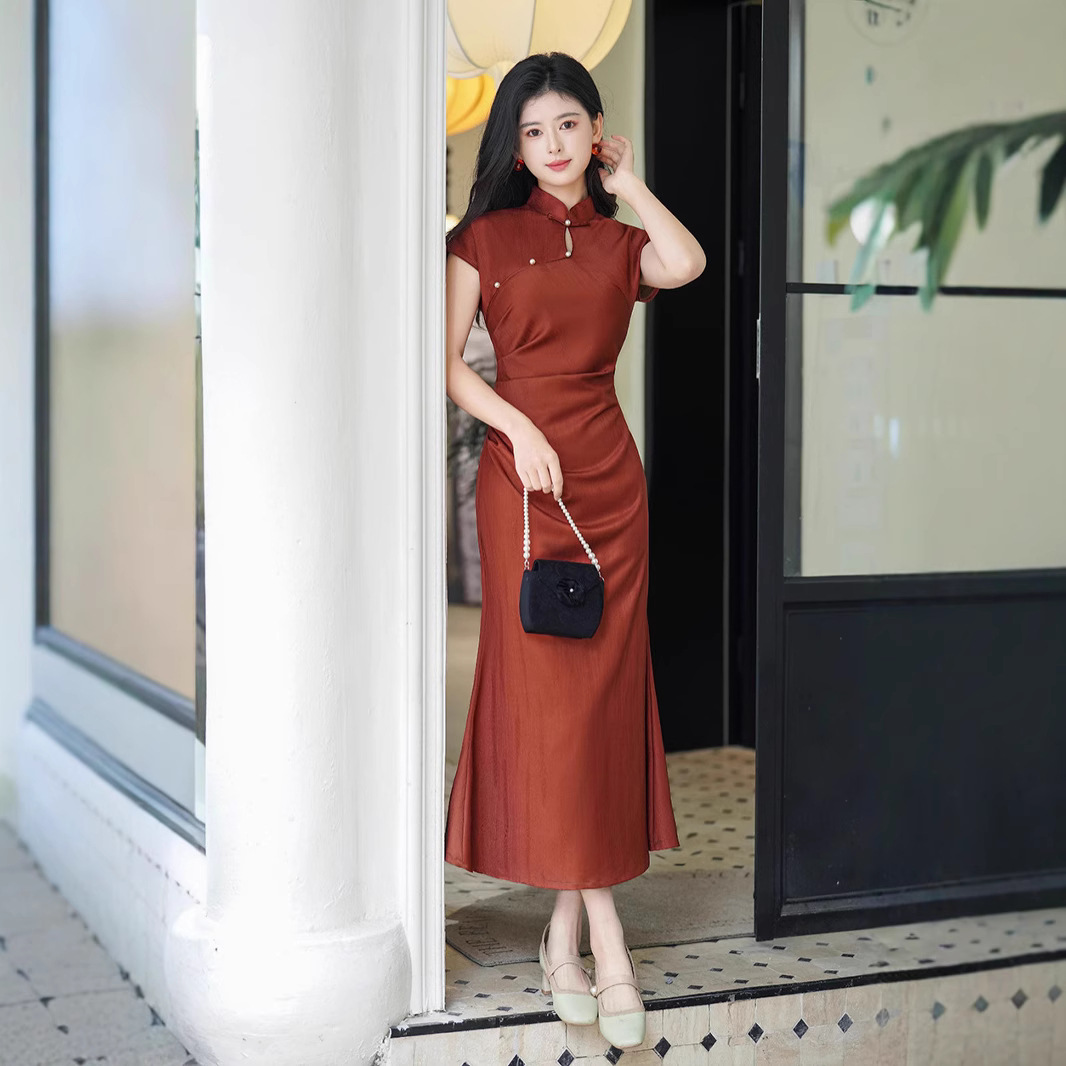 Cheongsam Toast Dress Improved New Chinese 2025 New Red Engagement License Wedding Evening Dress High-end Sense