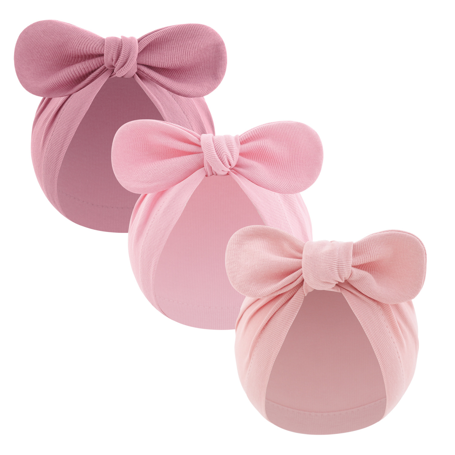 Newborn Rabbit Ear Pullover Hat, Soft Knotted Baby Hat For Spring_voghion.com