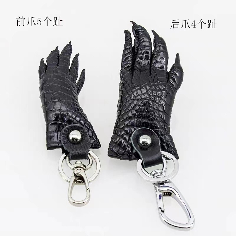 Thailand Imported Crocodile Leather Lucky Claw Hanger Paw Keychain Car Key Pendant Buckle