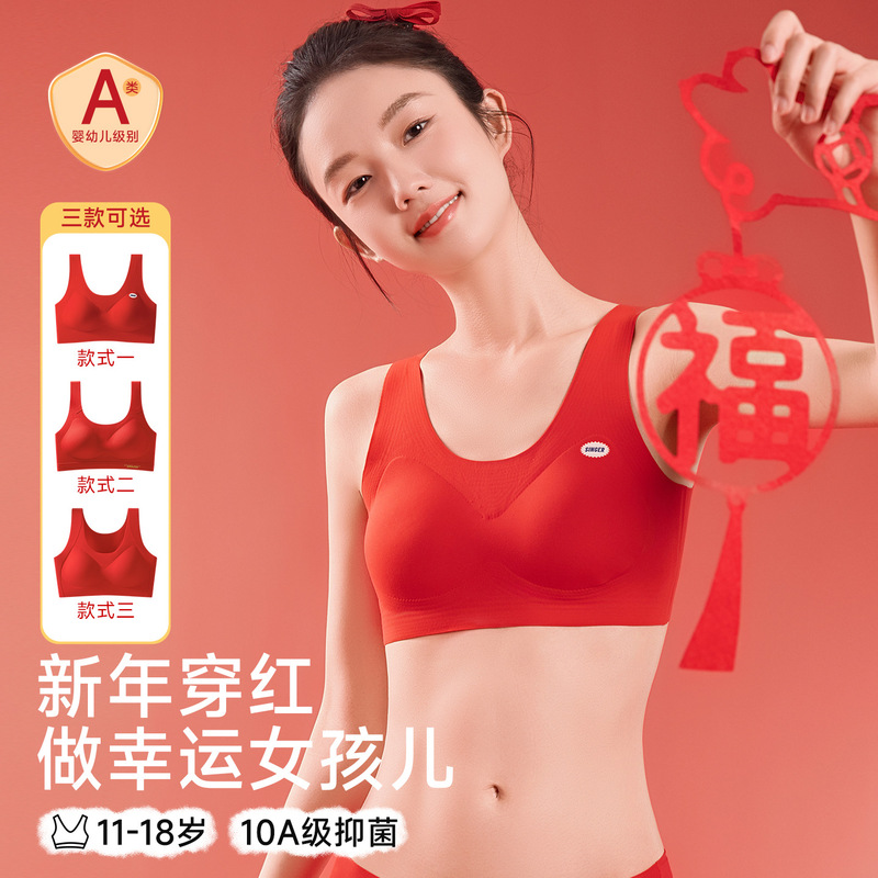 Girls Underwear Set Red New Year Bra Teenage Development Period Student Autumn and Winter Zodiac Year Gift Box Set Girls Underwear Set Red New Year Bra Teenage Development Period Student Autumn and Winter Zodiac Year Gift Box Set