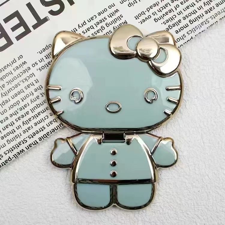ハローキティ電気メッキ携帯電話ホルダー kt 猫漫画折りたたみホルダーバックステッカー携帯電話ホルダー化粧鏡ホルダー|undefined