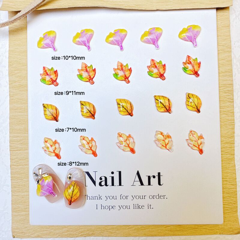 Popular Ins-Style Ice-Clear Apricot Leaf and Maple Leaf Nail Art Accessories, Autumn Gentle Color-Blocking Leaf Nail and Hair Decoration Resin Accessories Popular Ins-Style Ice-Clear Apricot Leaf and Maple Leaf Nail Art Accessories, Autumn Gentle Color-Blocking Leaf Nail and Hair Decoration Resin Accessories