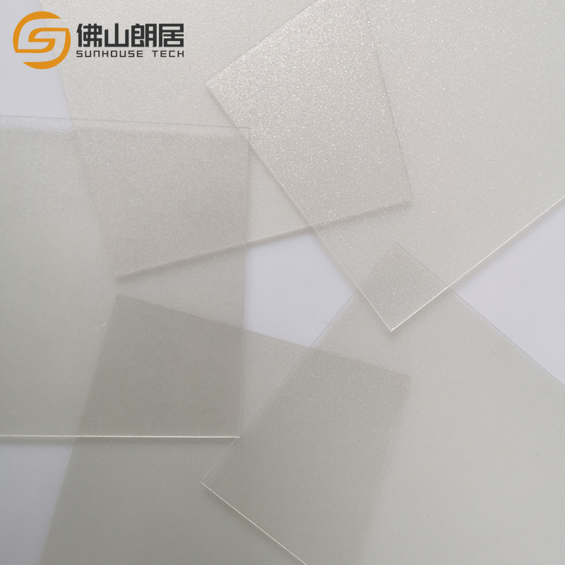 单面半透明颗粒pc磨砂板pc耐力板柔光板室内隔断哑光雾面采光板