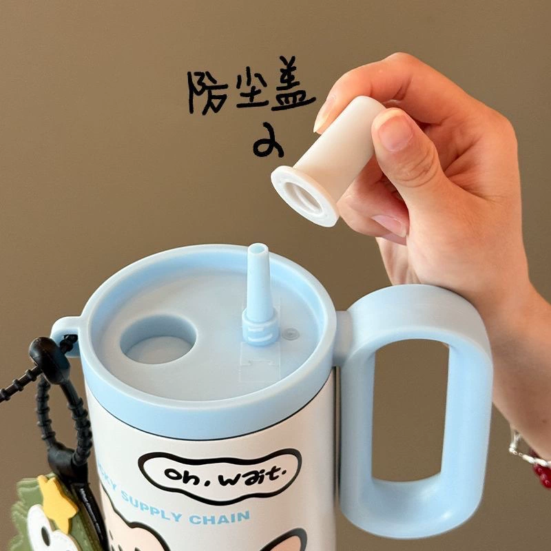 Capacious high quality glass, straw with glass