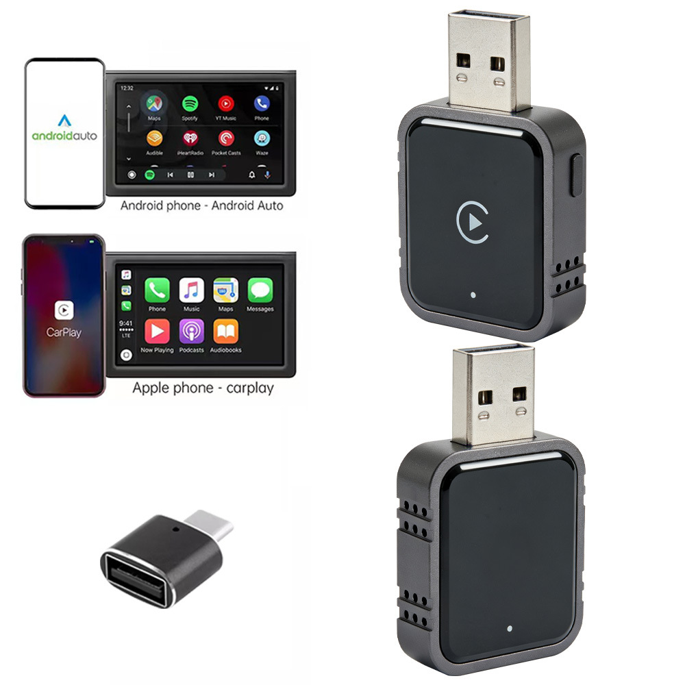2026 New Cross-Border Model Carplay Box Wired to Wireless Android Auto Two-In-One Car Machine Interconnection Box