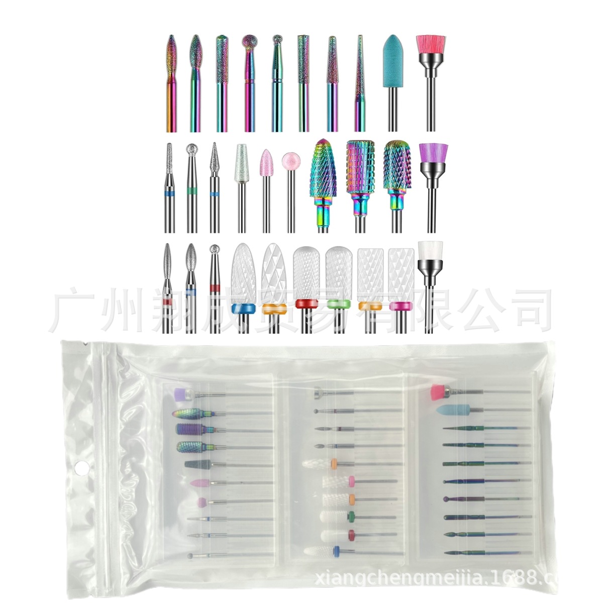 Amazon Venta caliente 30 uñas pulido cabezas traje removedor de uñas piel muerta pulido Herramientas de limpieza uñas Emery