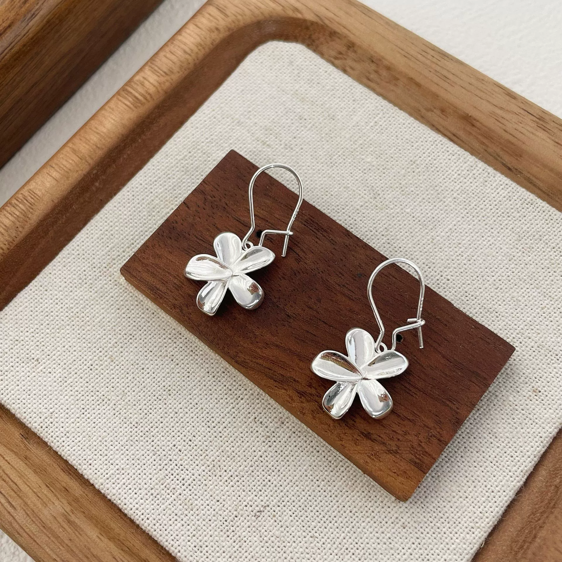 小设计耳环 universal pendant high-quality style silver 925 sample flowered simple and elegant design light luxury style