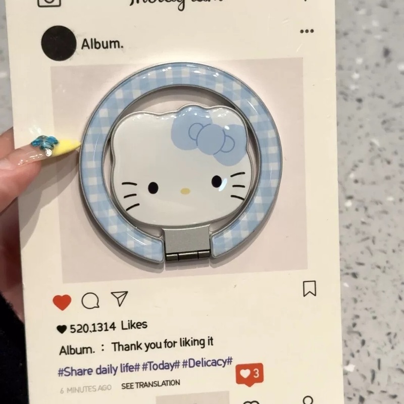 卡通KT凯蒂猫适用MagSafe磁吸爱心支架指环扣强吸附力懒人桌面新|undefined