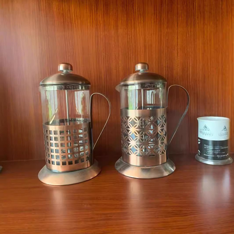 Electroplated Rose Gold French Press French Press Coffee Teapot Press Filter Pot Tea Maker Scented Tea Moka Pot Filter Pot