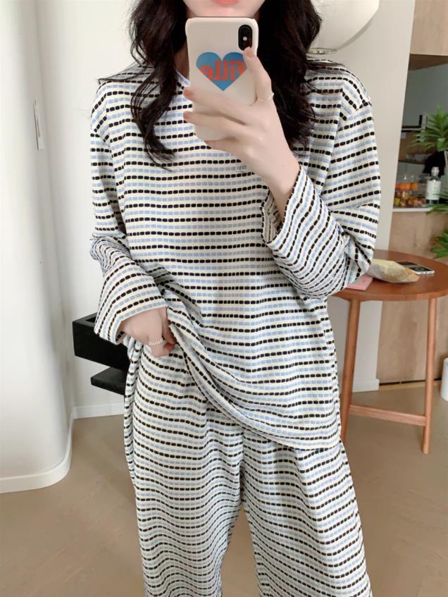 긴소매 도트 스트라이프