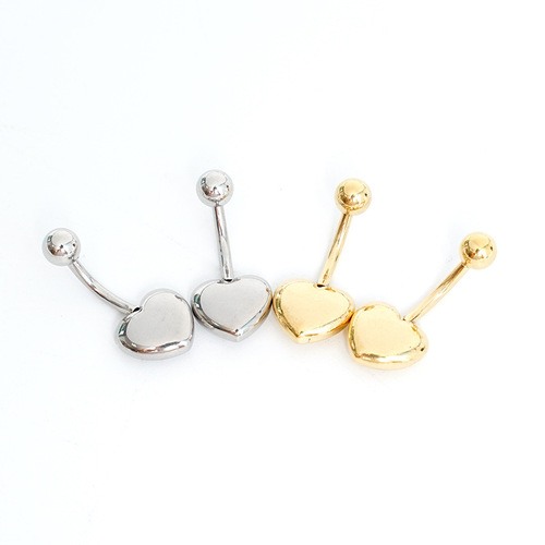 Factory direct sales stainless steel titanium steel electroplating love shaped belly button stud earrings cross-border e-commerce supply wholesale
