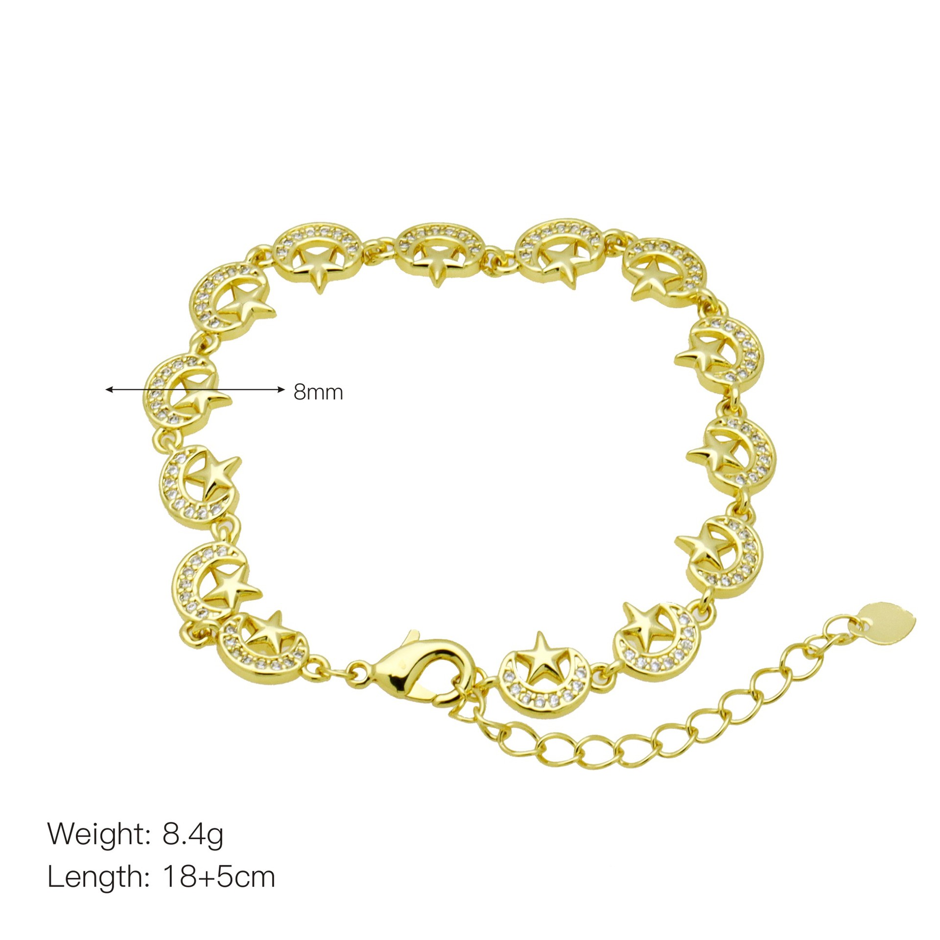 IG Style Style Copper Inlay Star Heart Shape Butterfly Zircon Bracelets