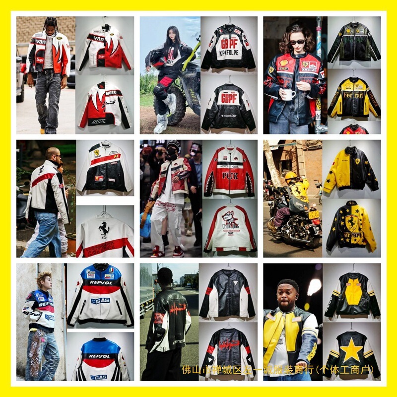 Harley Star Ducati F1 Embroidered Racing Suit Motorcycle Cycling Suit Leather Jacket Casual Long-Sleeved Winter Cotton Suit