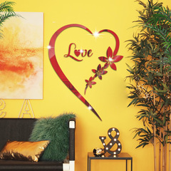 Love Valentine's Day Mirror Decal Store Decor Sticker SM231 Acrylic Heart-Shaped Mirror Decal