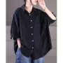 双口袋大码宽松新款衬衣