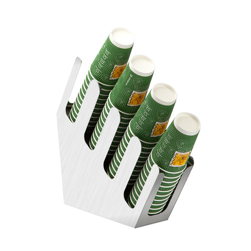 Company tea room counter storage rack milk tea supplies disposable stainless steel paper cup holder coffee straw storage box
