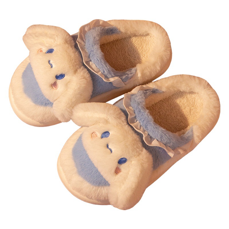 Zapatillas de algodón Sanrio para mujer nuevo invierno lindo gran oreja perro interior hogar antideslizante cálido melodía Zapatillas de algodón