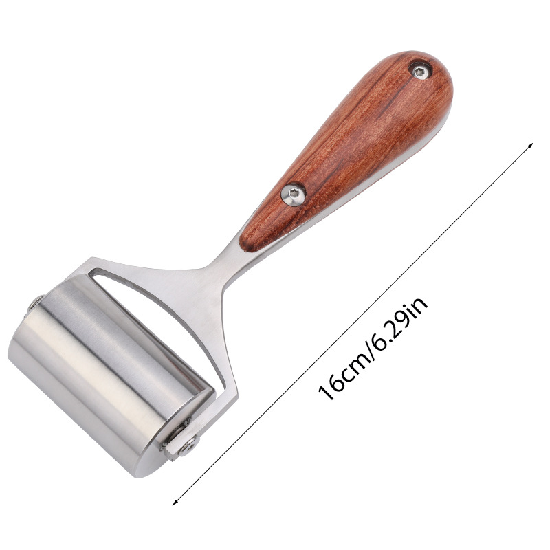 Rodillo de cuero de palisandro rodillo de rueda de empuje DIY herramienta de cuero hecha a mano herramienta de prensado de la piel Borde de cuero presionando rodillo de hierro