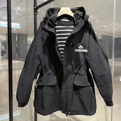 帽子の突撃服の中の長さのコートの女性2025春の新型のカジュアルでゆったりしています。