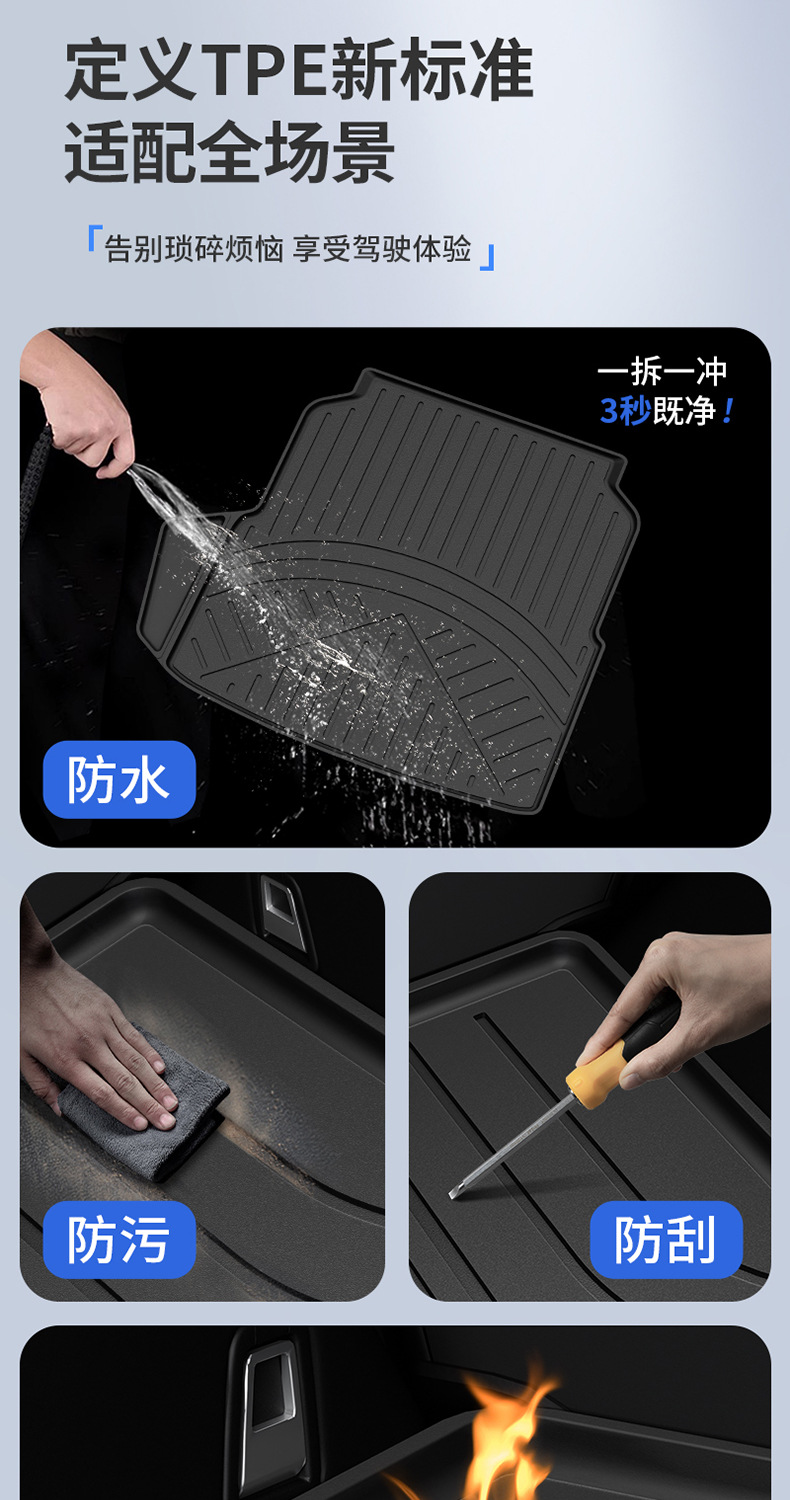 Suitable for Chery Tiggo 8, Arrizo 8, iCAR V23 all-weather special TPE car trunk mat