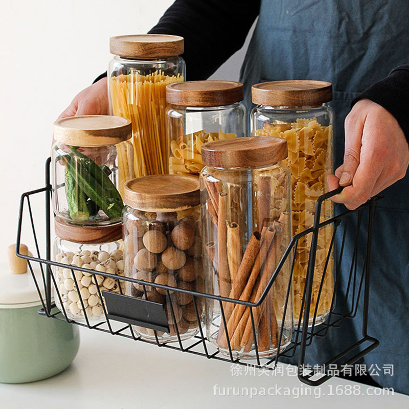 工厂直销高硼硅压口储存罐密封防潮储物罐玻璃茶叶罐子食品级罐子