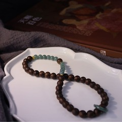 國風天然藍水翡翠沉香手串  翡翠多圈跑環手鍊禮物小眾輕奢文玩