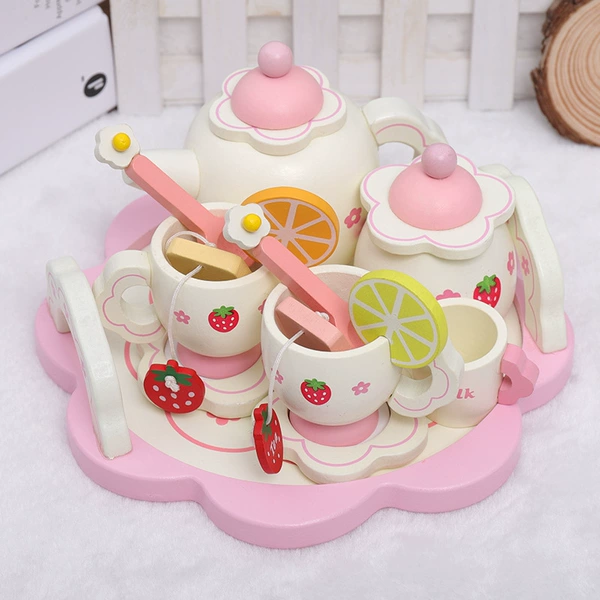 White strawberry, berry tea, tea set
