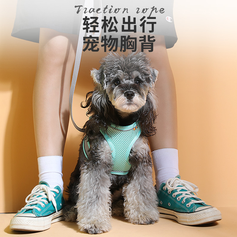 Pet out cuerda de tracción mediano y pequeño perro pecho trasero de alta calidad reflexivo perro caminar cuerda gato tracción cuerda transfronteriza al por mayor