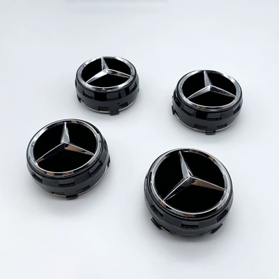 Suitable for Mercedes-Benz hub center cover 75mm high foot hub cover AMG center hub cover standard in stock wholesale (Hub cover) - black