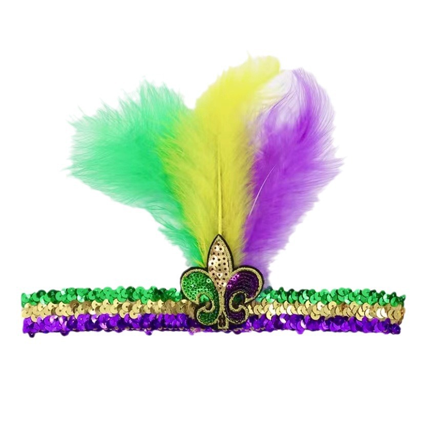 2025 Mardi Gras fiesta de carnaval Brasil Halloween fiesta de carnaval tricolor correa de pelo conjunto de corbata