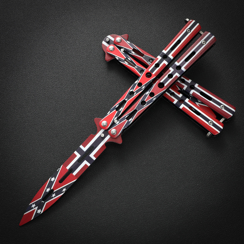 CSGO cuchillo de mariposa plegable portátil cuchillo de juguete mariposa peine novato práctica juguete de acero al aire libre cuchillo hoja no abierta