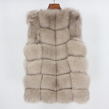 跨境电商真狐狸毛皮草马甲2025年冬季新款时尚修身保暖马甲外套女