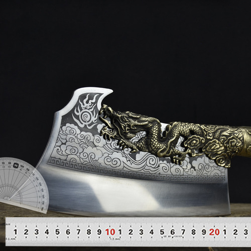 03169 Hand-Cut Bone Knife Longquan Steel-Clad Forged Kitchen Knife Home Use Bone Splitting Knife Chef Knife Commercial Wholesale
