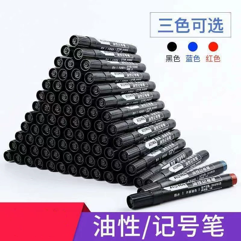 Маркер ручки с большой головкой черный толстый маркер масляной ручки большой емкости не выцветает нестираемая водоустойчивая ручка быстросохнущая