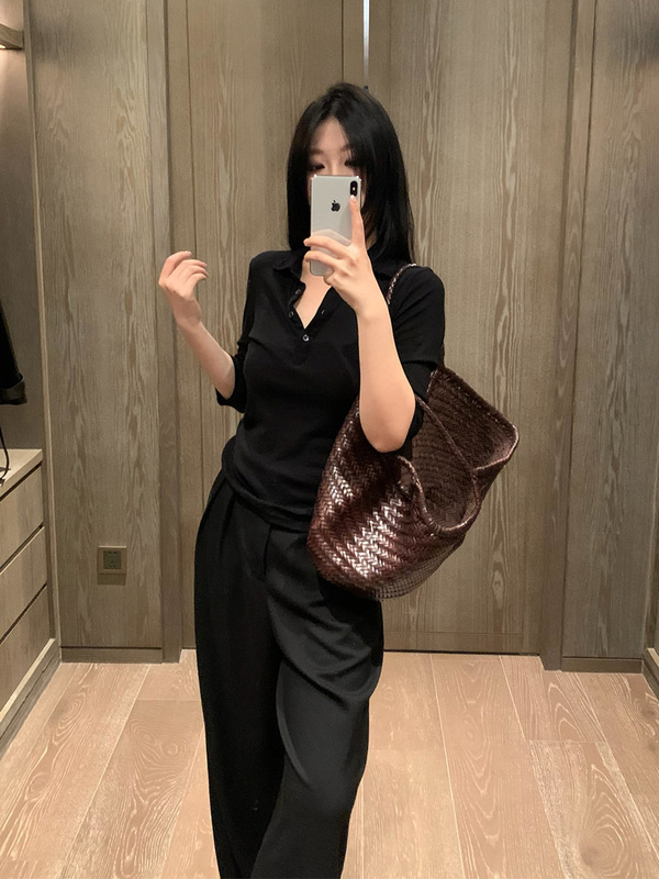 FOX ROOM POLO领简约中袖T恤女2025秋季新款亲肤薄款纽扣上衣M011|undefined