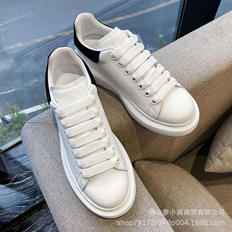 High-End Original Mcqueen White Sneakers with Thick Soles, Versatile Height-Increasing Platform Shoes, Casual Shoes, Sports Shoes, Unisex Running Shoes High-End Original Mcqueen White Sneakers with Thick Soles, Versatile Height-Increasing Platform Shoes, Casual Shoes, Sports Shoes, Unisex Running Shoes