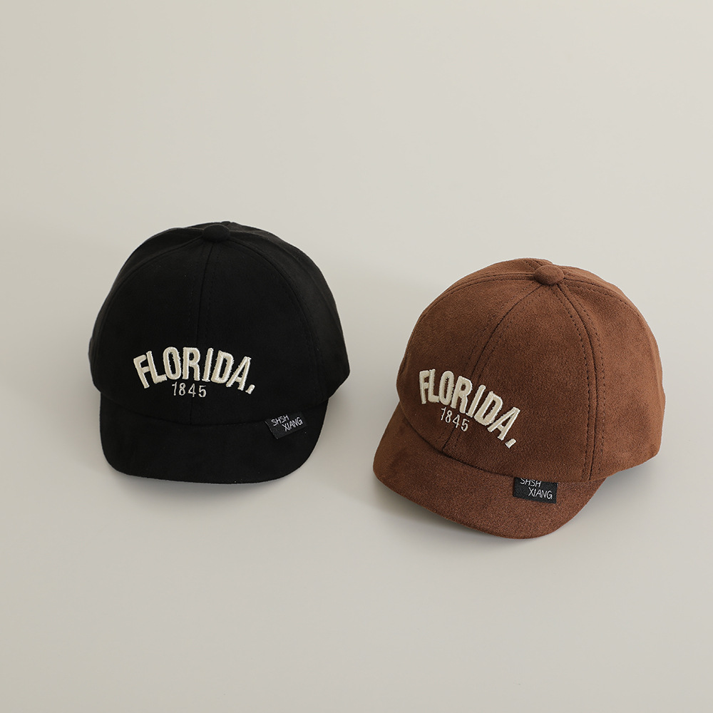 Sombreros infantiles primavera y otoño para hombres de piel de ciervo moda otoño y invierno para niños gorras de lengua corta gorras de béisbol para niños