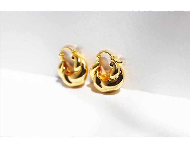 Mode Délicat Roman Spirale Torsion Oreille Clip Brillant Boucles D'oreilles display picture 2