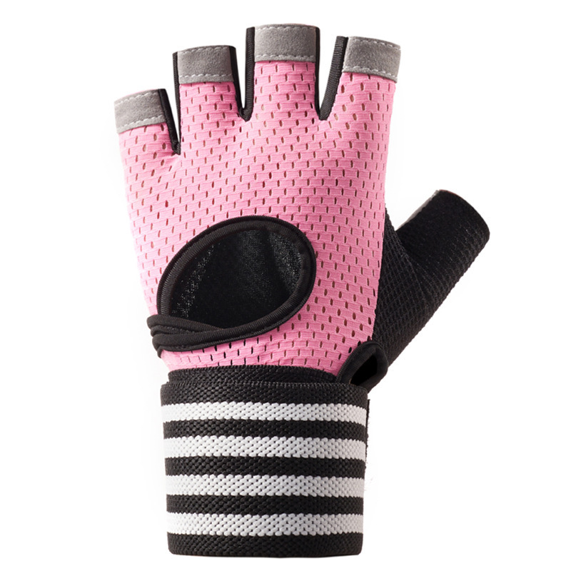 Guantes deportivos de acondicionamiento físico protector de muñeca entrenamiento antideslizante transpiración medio dedo de verano nuevo guante unisex image 9