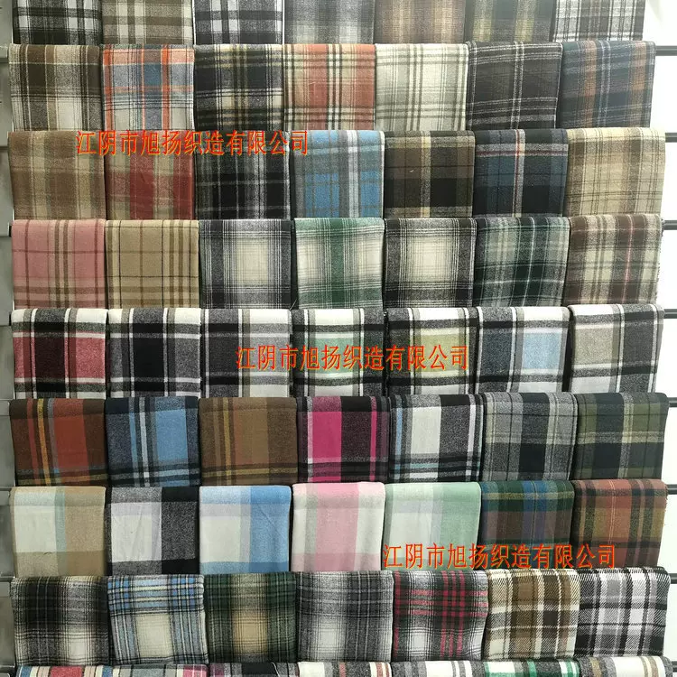 260克加厚磨毛提花格子布 仿毛呢涤棉色织布 150千鸟格纹面料现货
