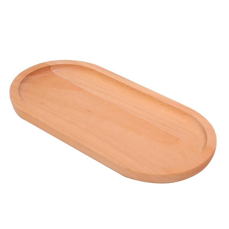 Bandeja de madera maciza estilo japonés, plato rectangular de almacenamiento, plato creativo para frutas, plato de madera de haya para desayuno, bandeja de madera para aperitivos.