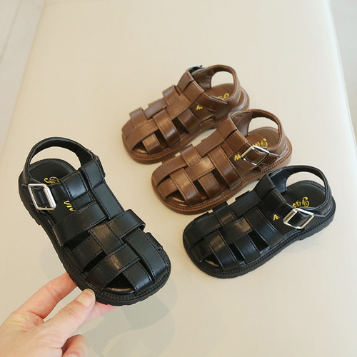 Boys Sandals  Summer New Children's Fashion Versatile Casual Girls' Baotou Sandals Medium and Large Children's Beach Shoes